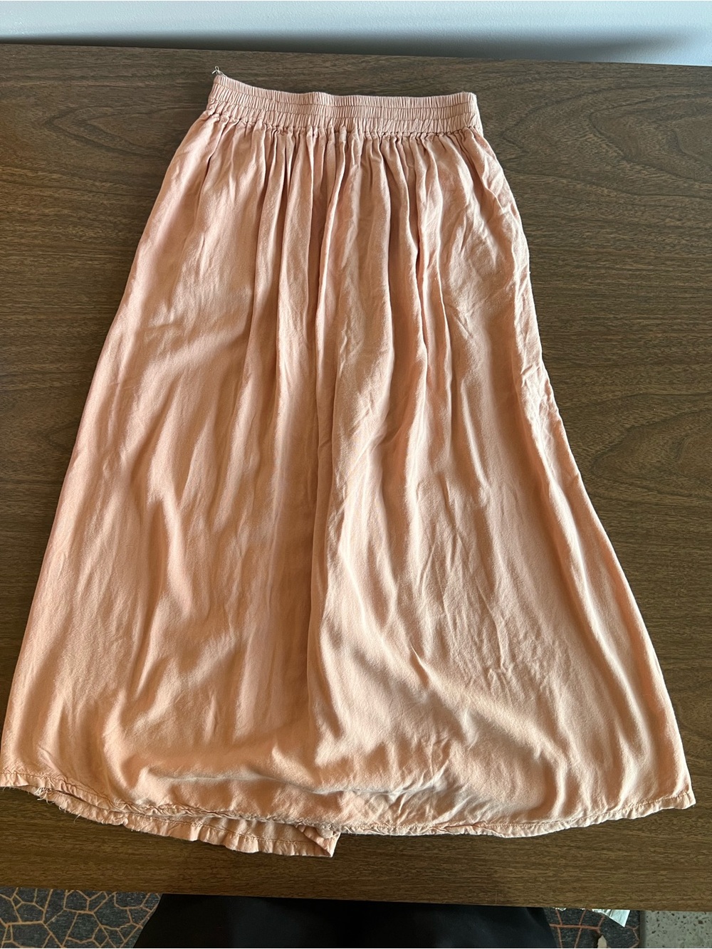 Boho Prairie Vintage Morgan Square Peach Button Front Maxi Skirt Cottagecore 90s - Picture 2 of 8